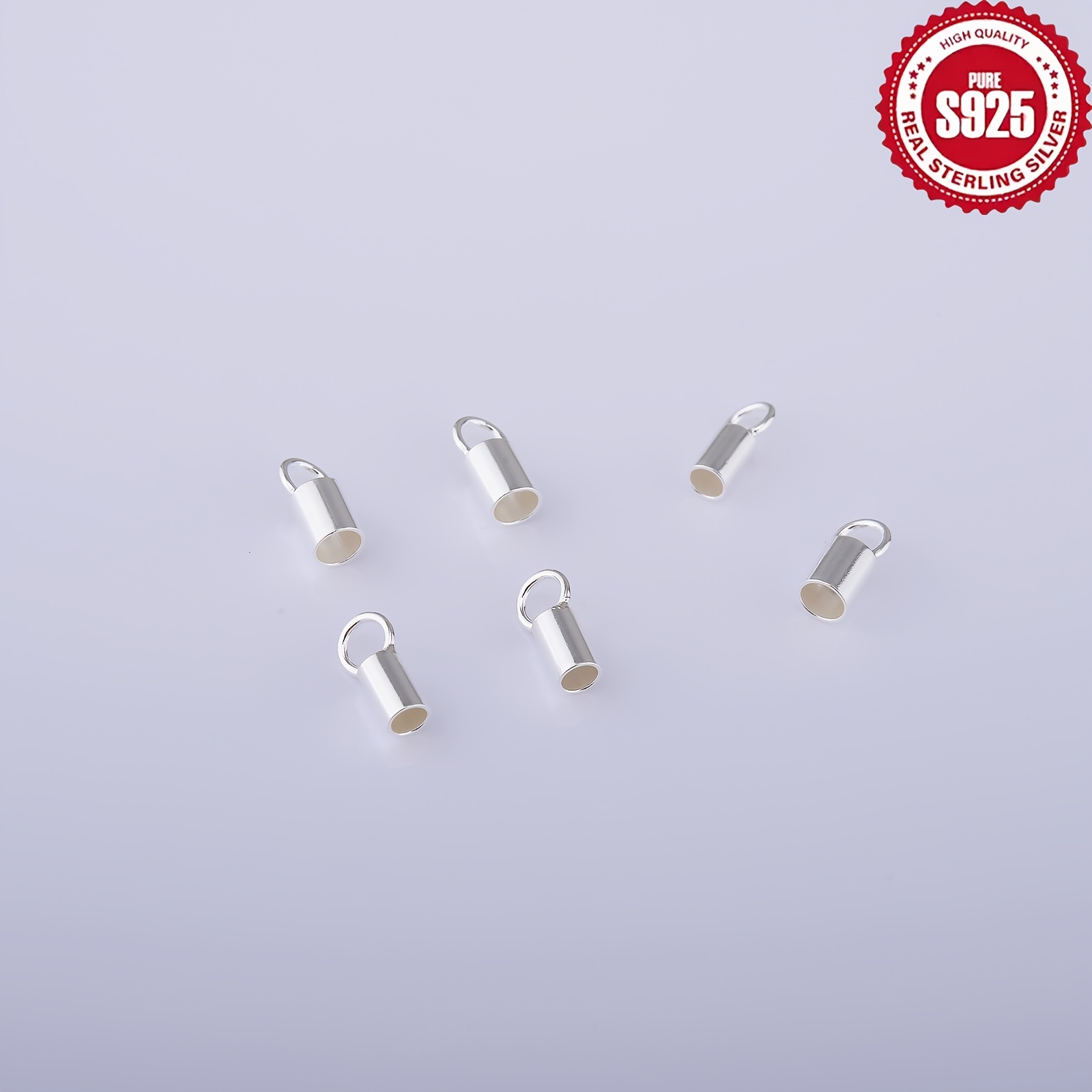 5pcs 925 Sterling Silver End Connectors for DIY Jewellery